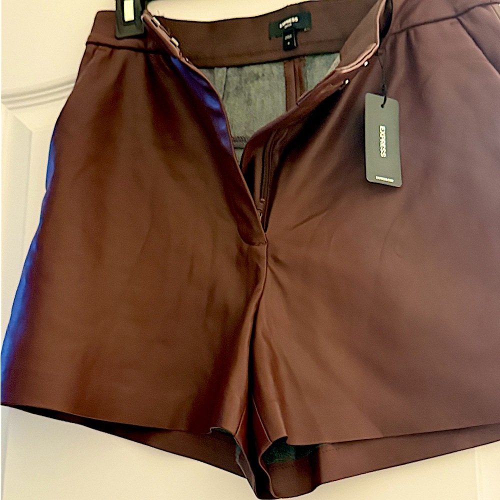 Express shorts dark burgundy color
